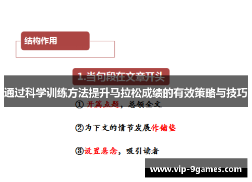 通过科学训练方法提升马拉松成绩的有效策略与技巧