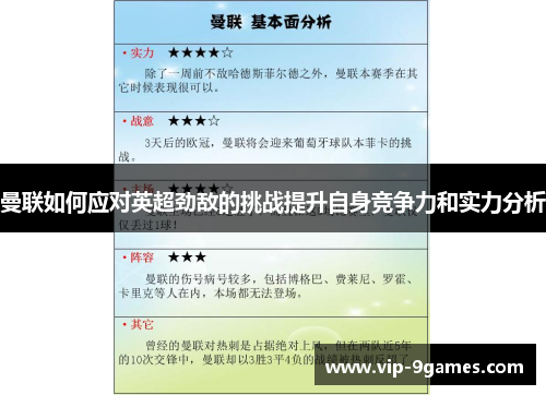 曼联如何应对英超劲敌的挑战提升自身竞争力和实力分析